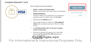 Apply for complete rewards card