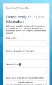 Activating your Sears card