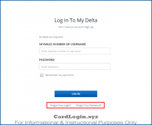Delta retrieve login details