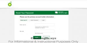 BP reset password