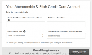 Abercrombie Find my Account