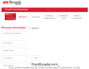 Apply for Ace rewards credit card